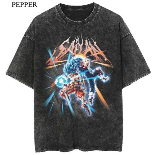 Saiyan Energy Vintage T-Shirt, Anime Manga Unisex T-Shirt, Gift For Him Menswear Top