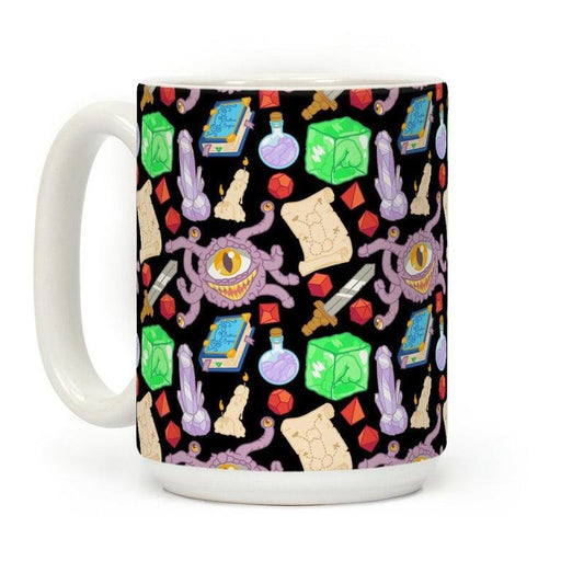 [Sale Up to 50% ] Dungeons and Dragons Hidden Peen Pattern Coffee Mug,  11 oz or 15 oz Ceramic Drinkware with Large Handles, Printed in the USA