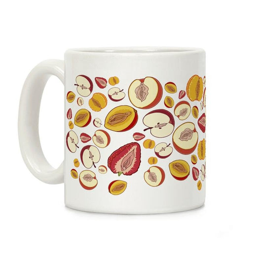 [Sale Up to 50% ] Fruity Vaginas Pattern Coffee Mug,  11 oz or 15 oz Ceramic Drinkware with Large Handles, Printed in the USAstyle{n002}2