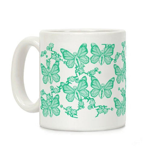[Sale Up to 60% ] Butterfly Vagina Pattern Coffee Mug,  11 oz or 15 oz Ceramic Drinkware with Large Handles, Printed in the USA