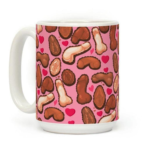 [Sale Up to 60% ] NSFW Valentine's Chocolates Pattern Coffee Mug,  11 oz or 15 oz Ceramic Drinkware with Large Handles, Printed in the USA