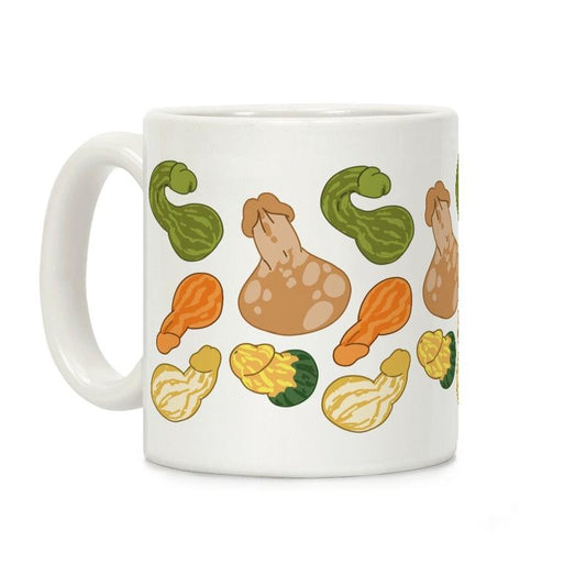 [Sale Up to 60% ] Phallic Gourd Pattern Coffee Mug,  11 oz or 15 oz Ceramic Drinkware with Large Handles, Printed in the USA