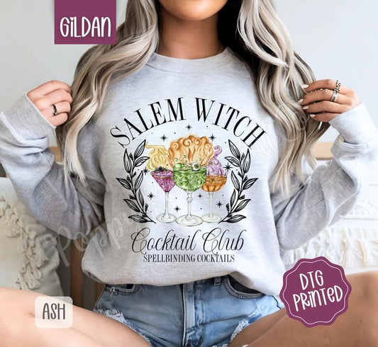 Salem Witch Cocktail Club Sweatshirt, Trendy Halloween Sweatshirt