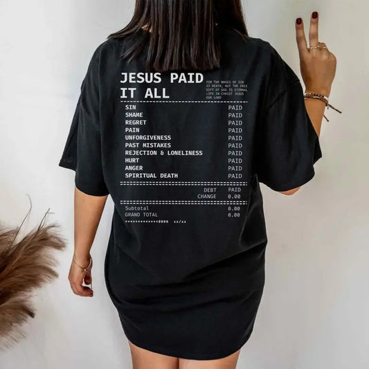 Salvation Jesus Paid It All Shirt Christian Receipt Shirt Trendy Christian Tshirt Faith Based T Shirt Scripture Shirt Bible Verses  T-shirt, sweater and Hoodie