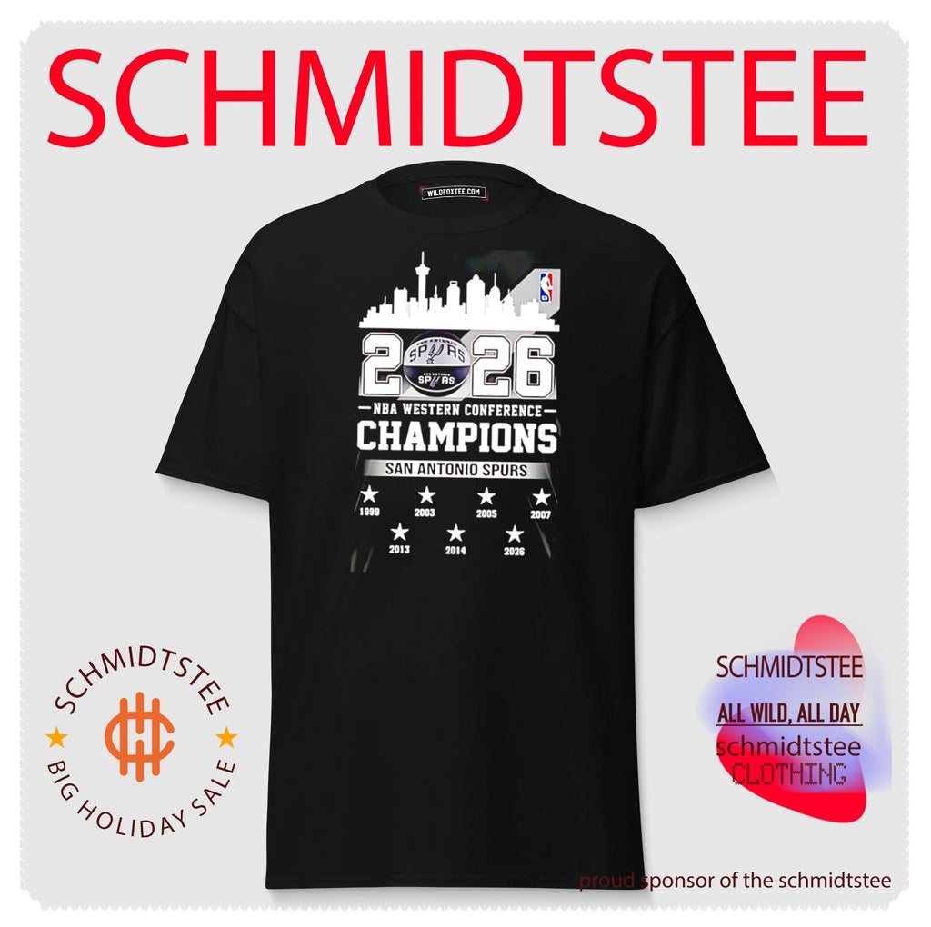 San Antonio Spurs 2026 NBA Western Conference Champions 7 Time skyline shirt