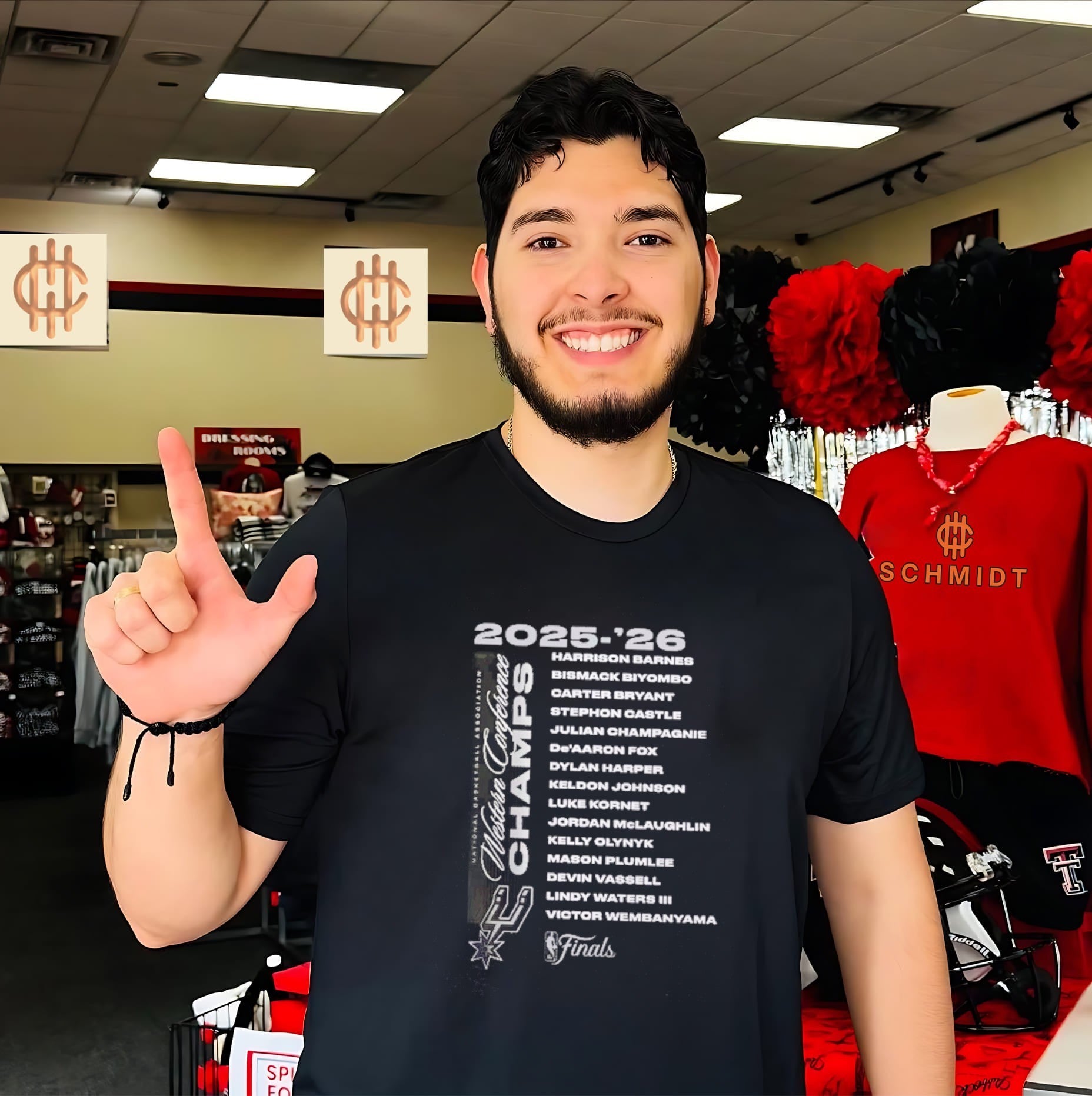 San Antonio Spurs 2026 NBA Western Conference Champions Roster shirt