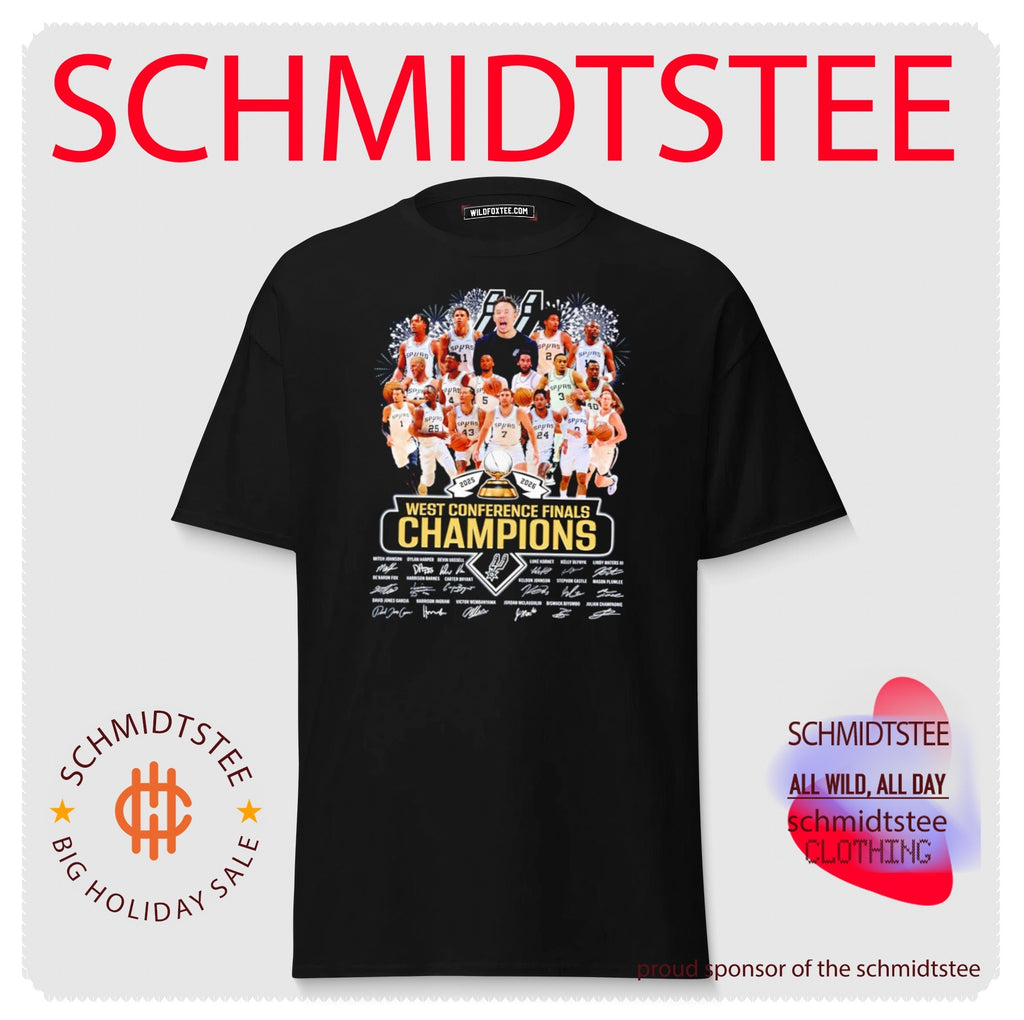 San Antonio Spurs Basketball Western Conference Finals Champions 2026 all team signatures shirt