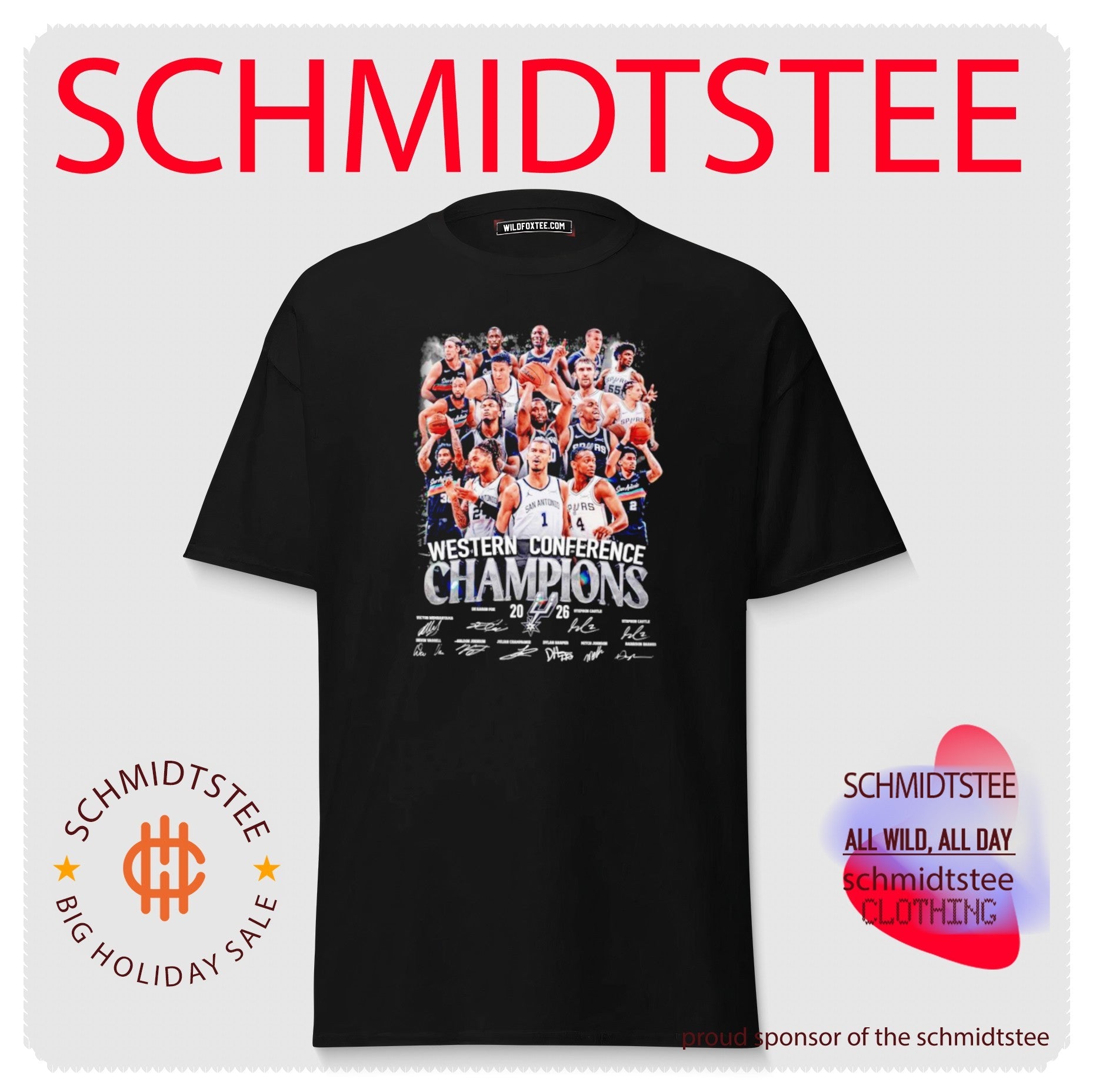 San Antonio Spurs Western Conference Champions ’26 graphic signatures shirt