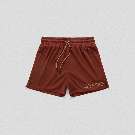 Gymreapers Core Mesh Training Shorts in Copper/Sand for Summer Sports & Outdoor Activities