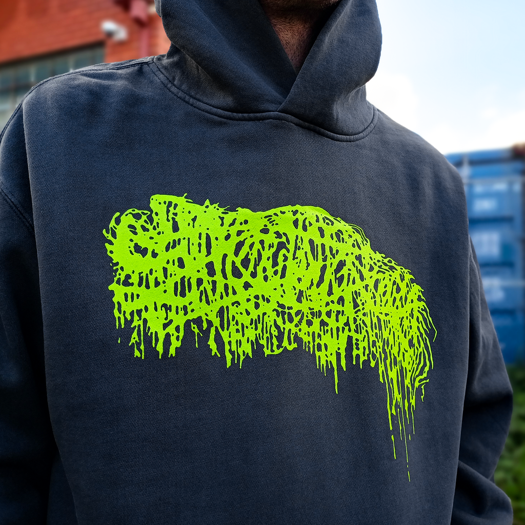 Green Logo Hoodie (Faded Black) T-Shirts, Sweatshirt | CoreVibeTees.com (Image 3)