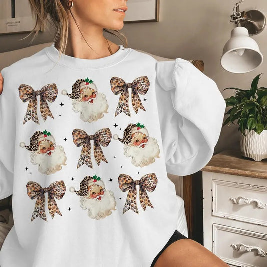 Santa Claus, Trendy Santa, Retro Christmas, Christmas Gift Holiday Sweatshirt,  Christmas Shirt, Christmas Clothes, Christmas Vibes, Christmas Season, Christmas Tree
