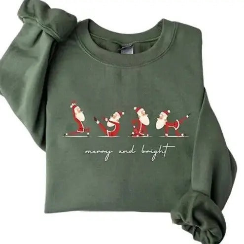 Santa Namaste Sweatshirt, Yoga Santa Claus Shirt, Yoga Christmas Sweater, Christmas Santa Crewneck, Gift For Yoga Teacherstyle{n002}2
