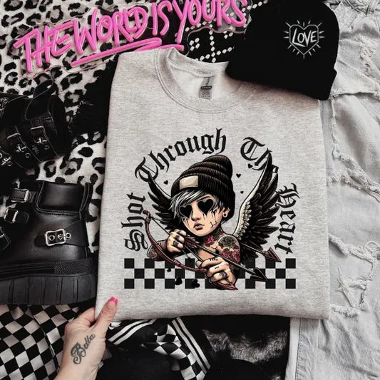 Sarcastic Sayings Crewneck Sweatshirt + Faux Patch Beanie, Emotionally Unstable, Be Kine, Chaos & Caffiene, Moody Bitch, Mindset, Music Lover, Be Real Not Perfecg