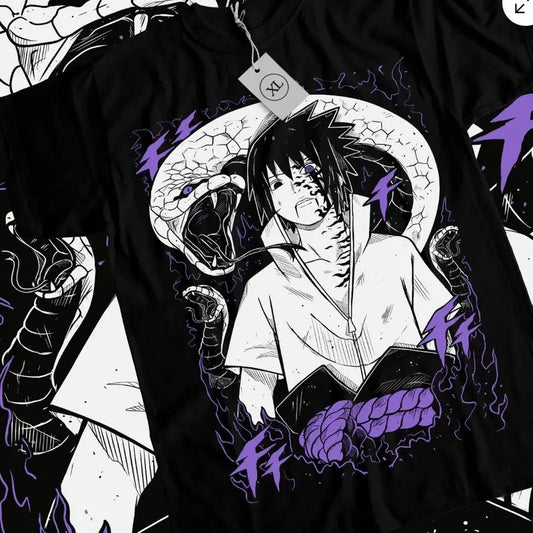 Sasuke Uchiha T-Shirt Naruto Jiraya Hinata Itachi Anime Horror Shirt All Size