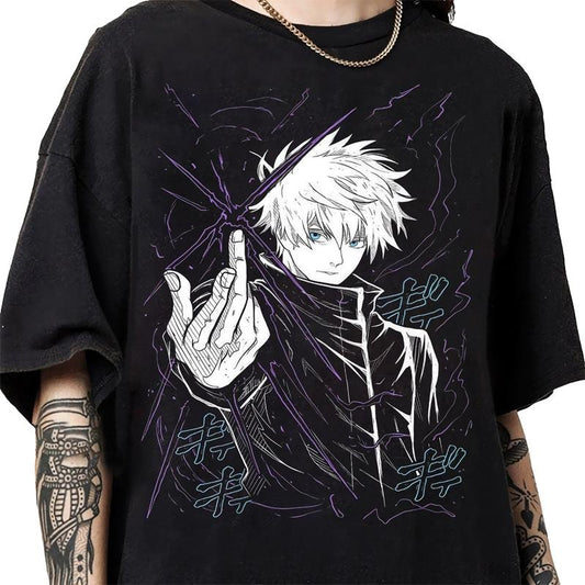 Satoru Gojo Anime Shirt, Anime Lover Shirt Cotton Crew Neck Anime Gojo Gift Men and Women T-shirt Menswear Top