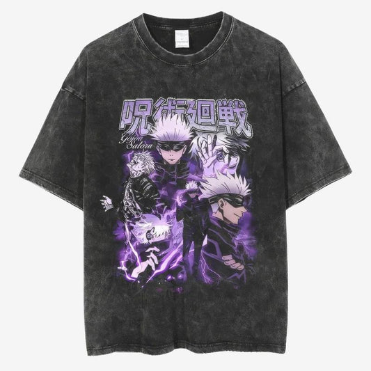 Satoru Gojo tee,Jujutsu Kaisen Vintage tShirt, Unisex Heavy Cotton Shirt, Retro Anime Tee, Oversize Vintage Graphic Tee Menswear Top Underwear Streetwear