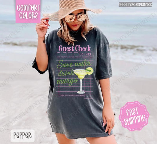 Save Water Drink Margs Comfort Colors Shirt, Cute Cocktail Tshirt, Trendy Margarita Tee