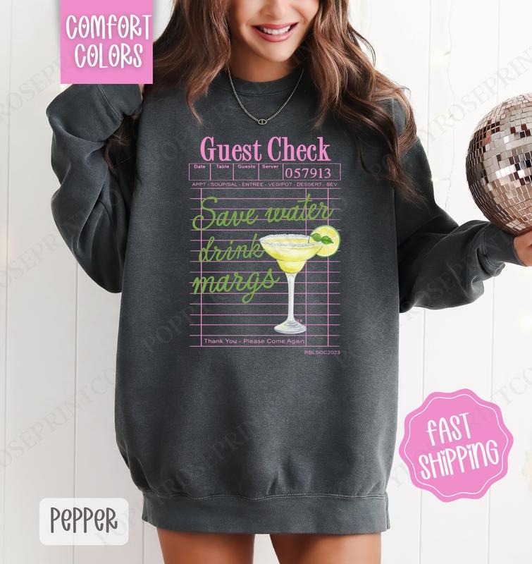 Save Water Drink Margs Comfort Colors Sweatshirt, Cute Cocktail Sweater, Trendy Margarita Crewneck