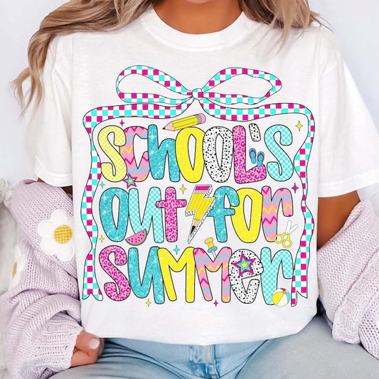 School's Out for Summer Last Day School Teacher Appreciation Kids Break Preppy Vibes T-Shirt