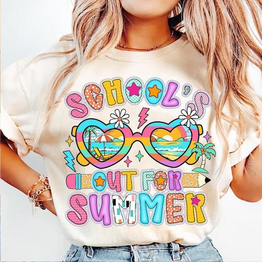 School's Out for Summer Last Day Teacher Appreciation Kids Summer Break Preppy Shirt T-Shirt