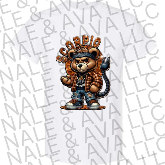 Scorpio Zodiac Bear Graphic T Shirt for Men Women
