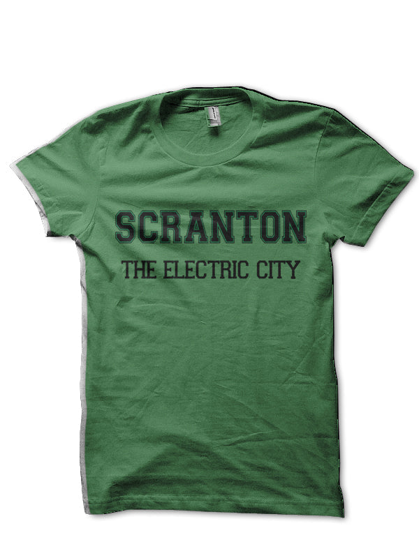 Scranton â€“ The Electric City  Green Half Sleeve T-Shirt Hoodie, Sweatshirt | CoreVibeTees.com