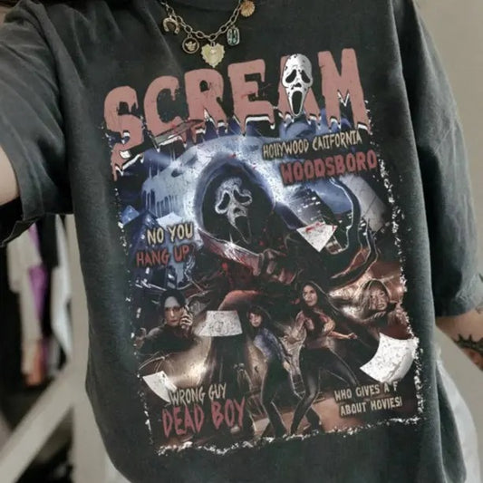 Scream Vintage Ghostface Horror Movie Tee For Women, Ghostface Vintage 90s Graphic T-Shirt, Y2K 90s Graphic Shirt, shirt for women, Womenswear Top