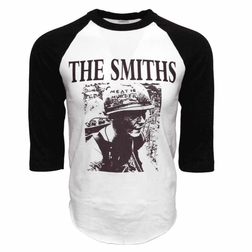 The Smiths Baseball Tee Meat is Murder White/Black Hoodie, Sweatshirt | CoreVibeTees.com