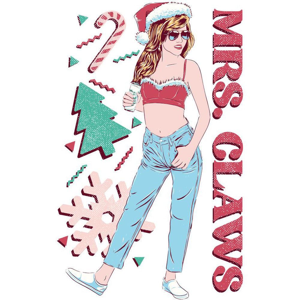 Mrs. Claws Long Sleeve Pocket Tee Hoodie, Sweatshirt | CoreVibeTees.com (Image 2)