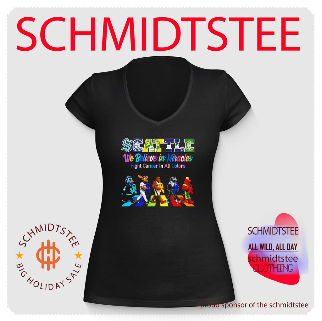 Seattle Sports We believe in Miracles fight cancer on all colors abbey road shirt