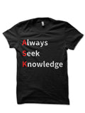 Always Seek Knowledge Black T-Shirt Hoodie, Sweatshirt | CoreVibeTees.com