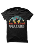 Retro Bigfoot hide and seek world champion Black T-Shirt Hoodie, Sweatshirt | CoreVibeTees.com