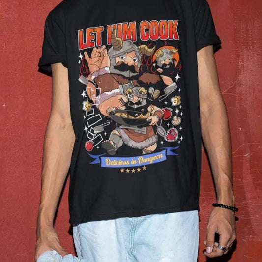 Senshi T-shirt Senshi For Food Delicious In The Dungeon Gift Tshirt, Anime Shirt, Manga Shirt, Japanese Anime Menswear Top