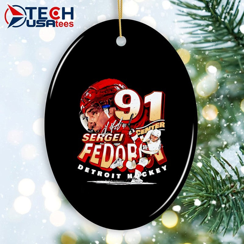 Sergei Fedorov #91 Detroit Red Wings Hockey player name shirt