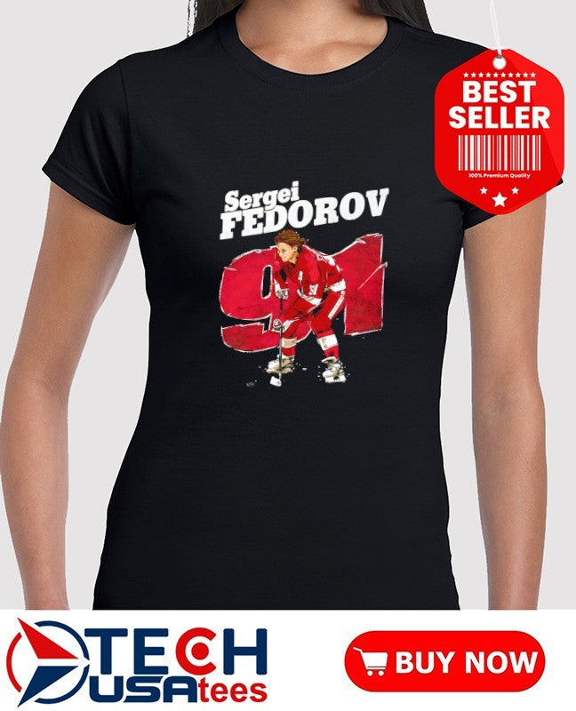 Sergei Fedorov #91 Detroit Red Wings Hockey vintage shirt