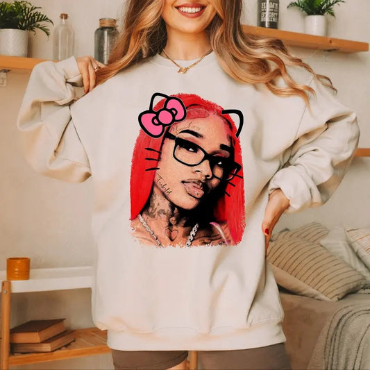 Sexxy Kitty Redd Rap Legend Sweatshirt - Iconic Big Face Design for Ultimate Street Style