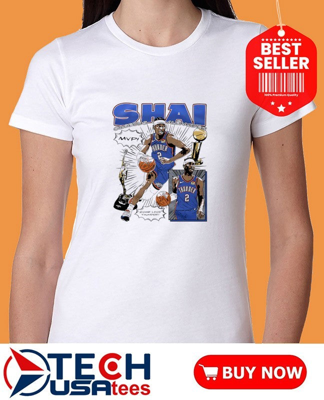 Shai Gilgeous-Alexander Oklahoma City Thunder comic style shirt