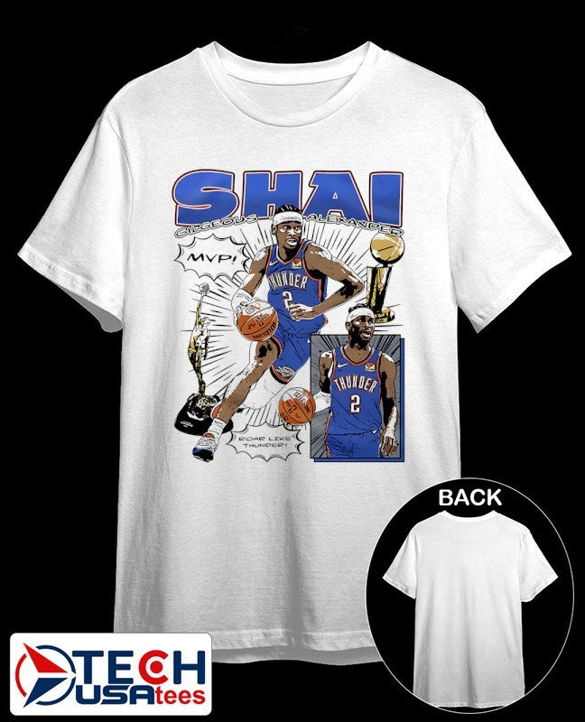 Shai Gilgeous-Alexander Oklahoma City Thunder comic style shirt