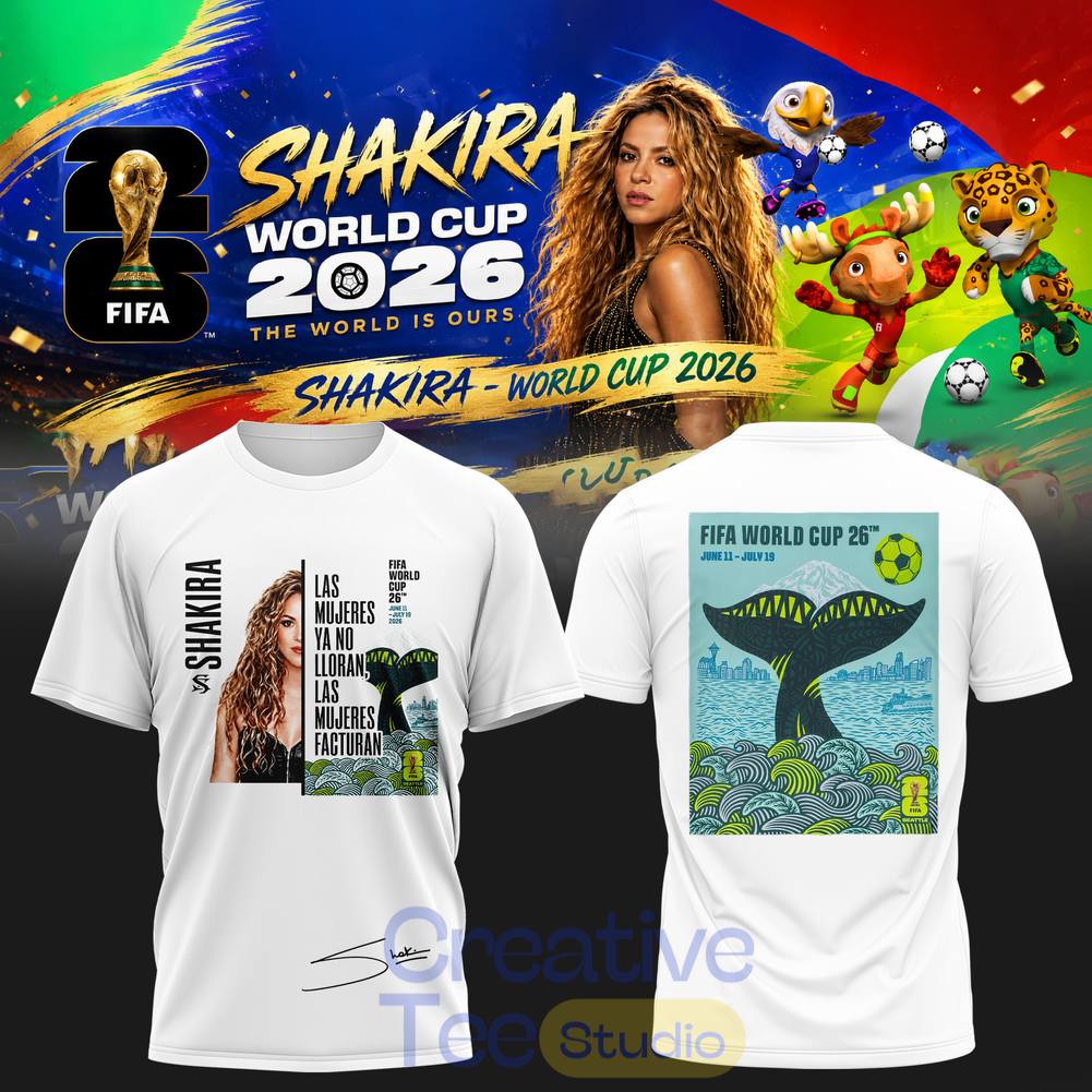 Shakira World Cup 2026 Ocean Pulse Futbol Heritage T-Shirt