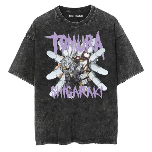 Shigaraki Vintage Anime Graphic Tee, Classic Cotton T-shirt, Sweatshirt, Hoodie Sweatshirt, Hoodie, Comfort Colors