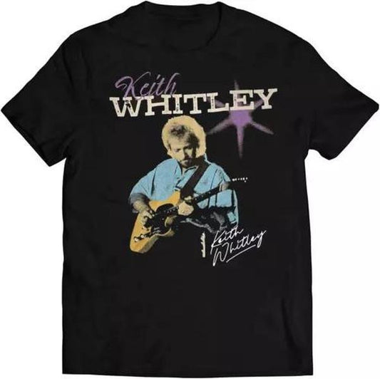 Signed Keith Whitley Purple Guitar T Shirts, Singer Shirt, Country Music Lover Shirt, Musician Gift