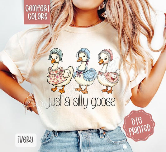 Silly Goose Comfort Colors Shirt, Cute Summer Tshirt, Trendy Women's Tee, Gift for Her
