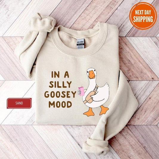 Silly Goose Sweatshirt Got too Silly Mugshot Jail, Got Too Silly Shirt, Funny Men's Women's Sweater, Trendy College Hoodie