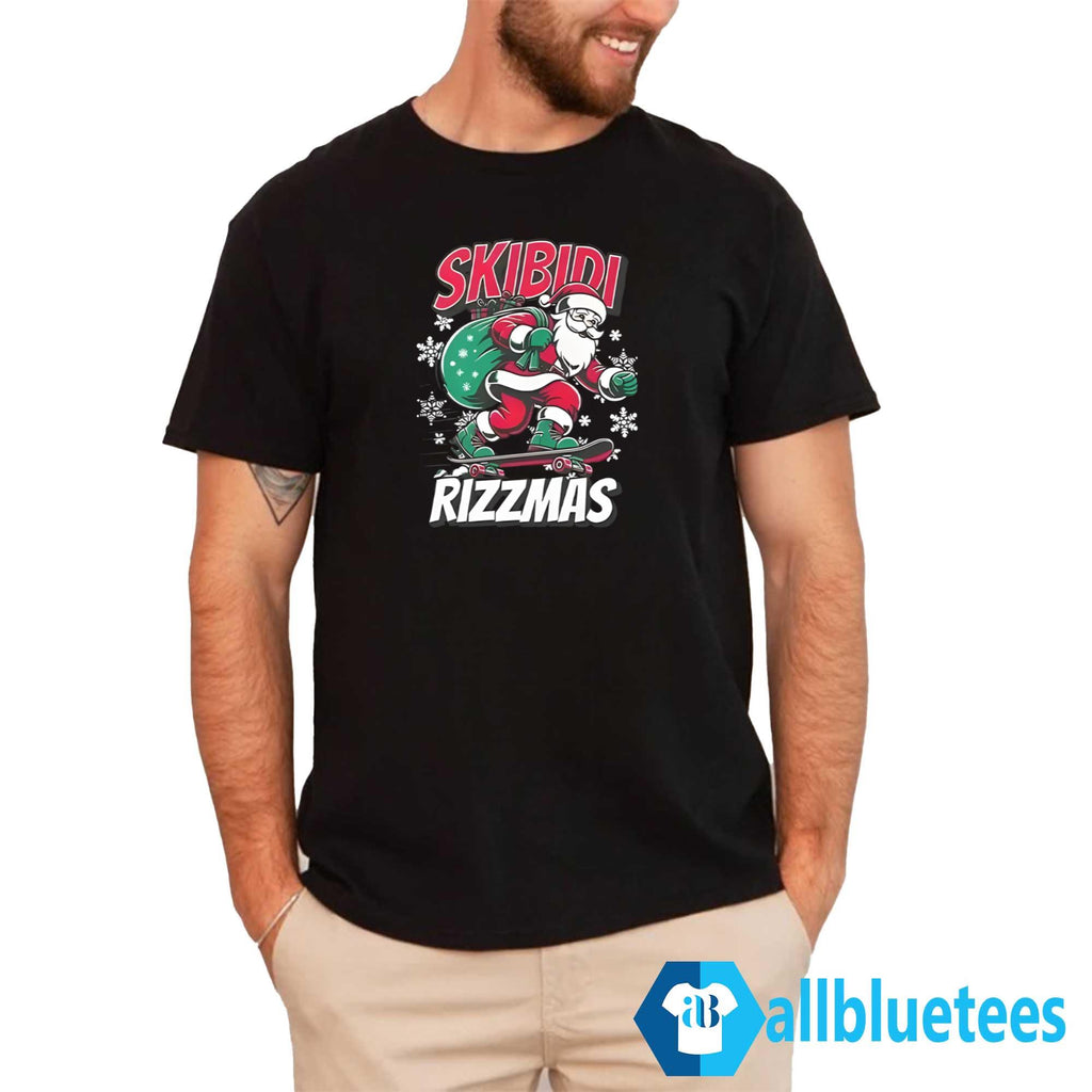 Skibidi Rizzmas Santa Clause Skating Board Shirt
