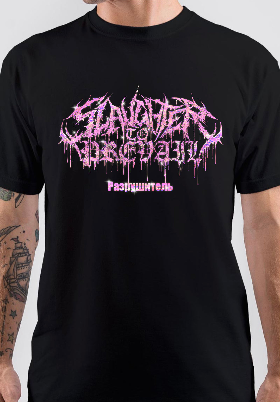 Slaughter to Prevail Pink Demolisher Bling T-Shirt Hoodie, Sweatshirt | CoreVibeTees.com