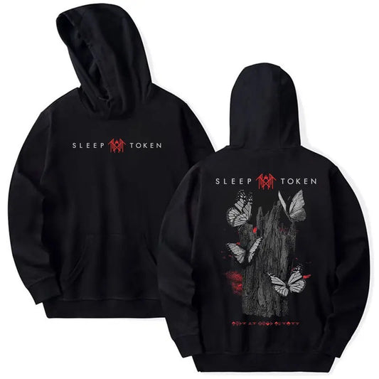 Sleep Inspired Tokenn Butterflies 2 Sides Hoodie, Rock Band Apparel, Metal Music, Unisex Sweater Pullover Tee