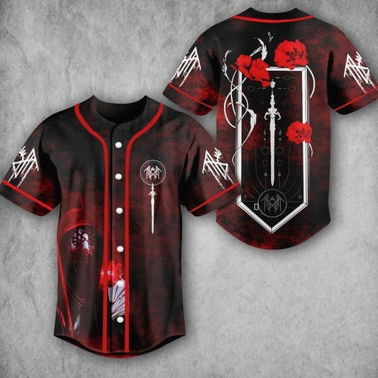 Sleep Token "Damocles Crest" Red Roses Baseball Jersey, Even In Arcadia Album Merch, Unisex Oversize Rock Band Washed Heavyweight Cotton T-shirt, Gift For Rock Music Lovers N YD