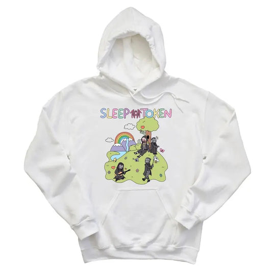 Sleep Tokenn Cute Rainbow Hoodie, Metal Music Shirt, Butterflies Band Apparel, Rock Fans Top, Unisex Sweater Pullover Tee