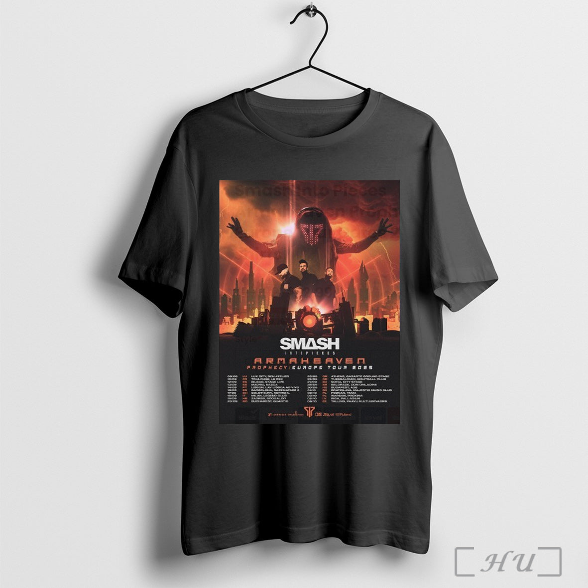 Smash Into Pieces Armaheaven Prophecy Europe Tour Dates 2025 T Shirt Sweatshirt Hoodie | CoreVibeTees.com