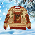 Smoking Deer Hunter Ugly Christmas Sweater